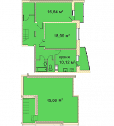 Двухкомнатная квартира 99.24 м²